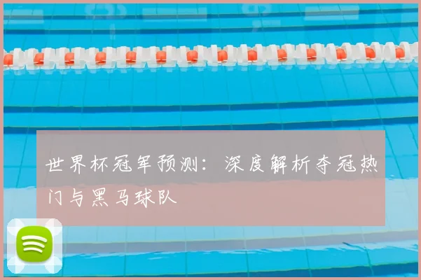 世界杯冠军预测:深度解析夺冠热门与黑马球队